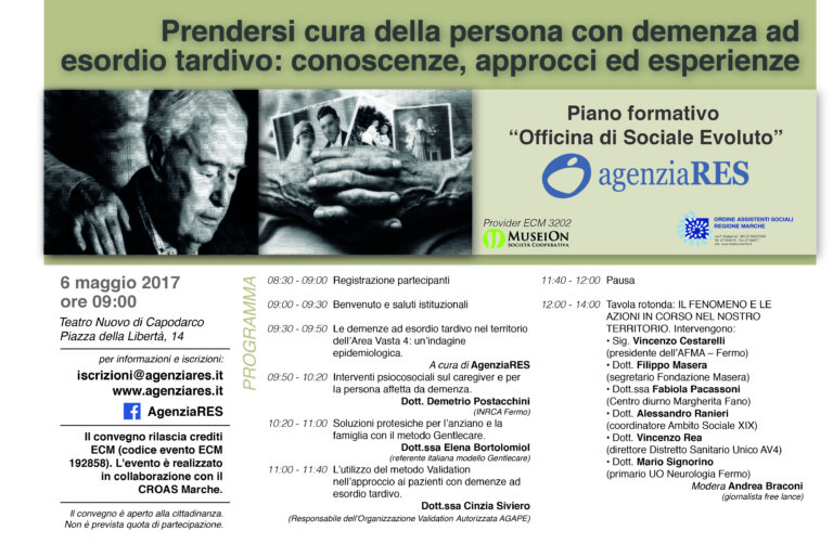 “Prendersi cura della persona con demenza ad esordio tardivo”